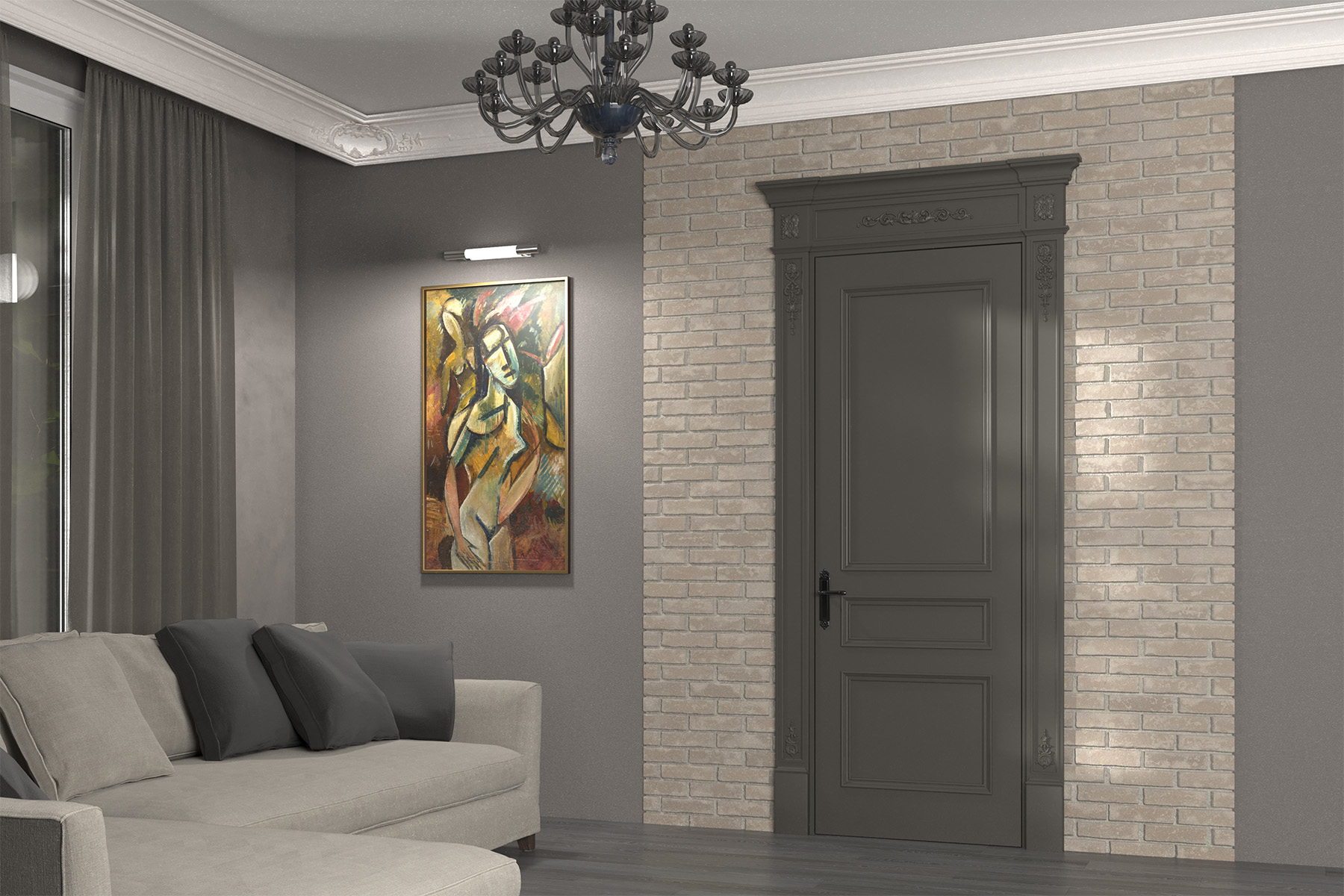 Интерьер с дверными блоками N 03 серии Nostalgia