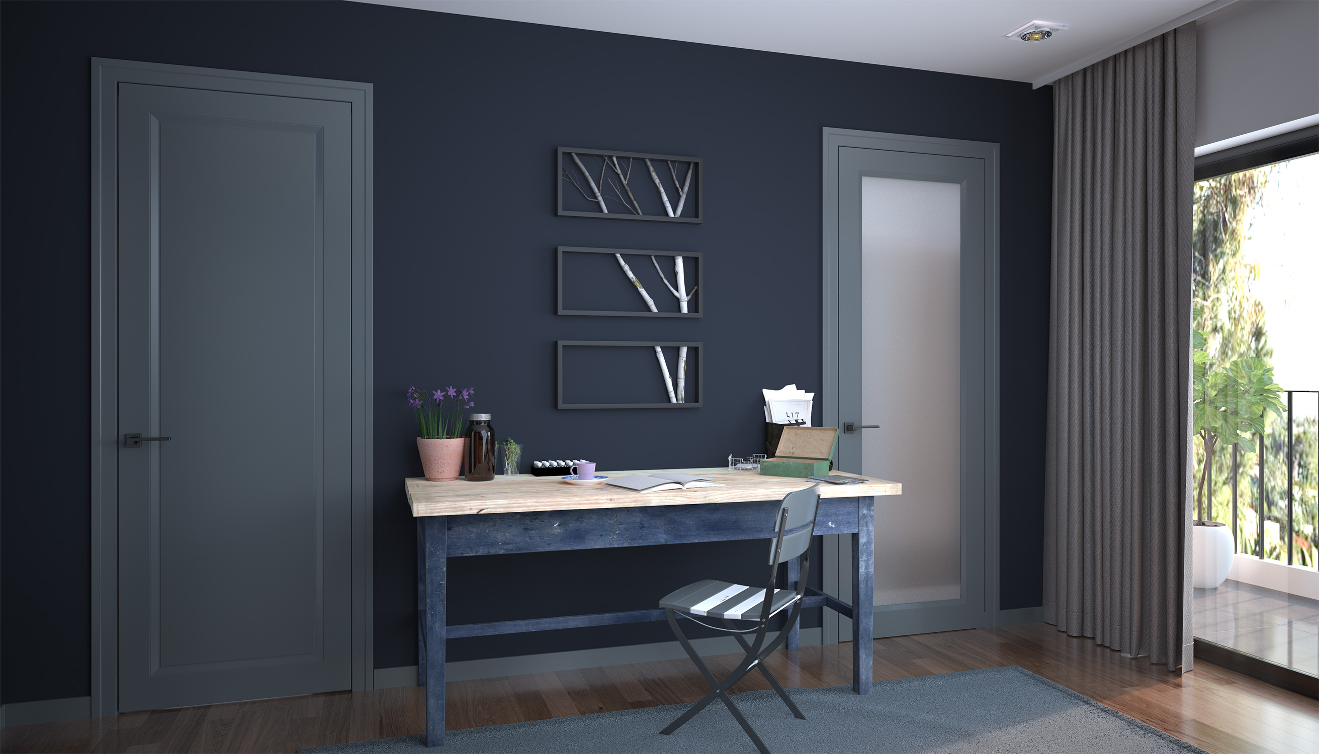 Дверной блок серии New Style модель NS-05 C фото винтерьере