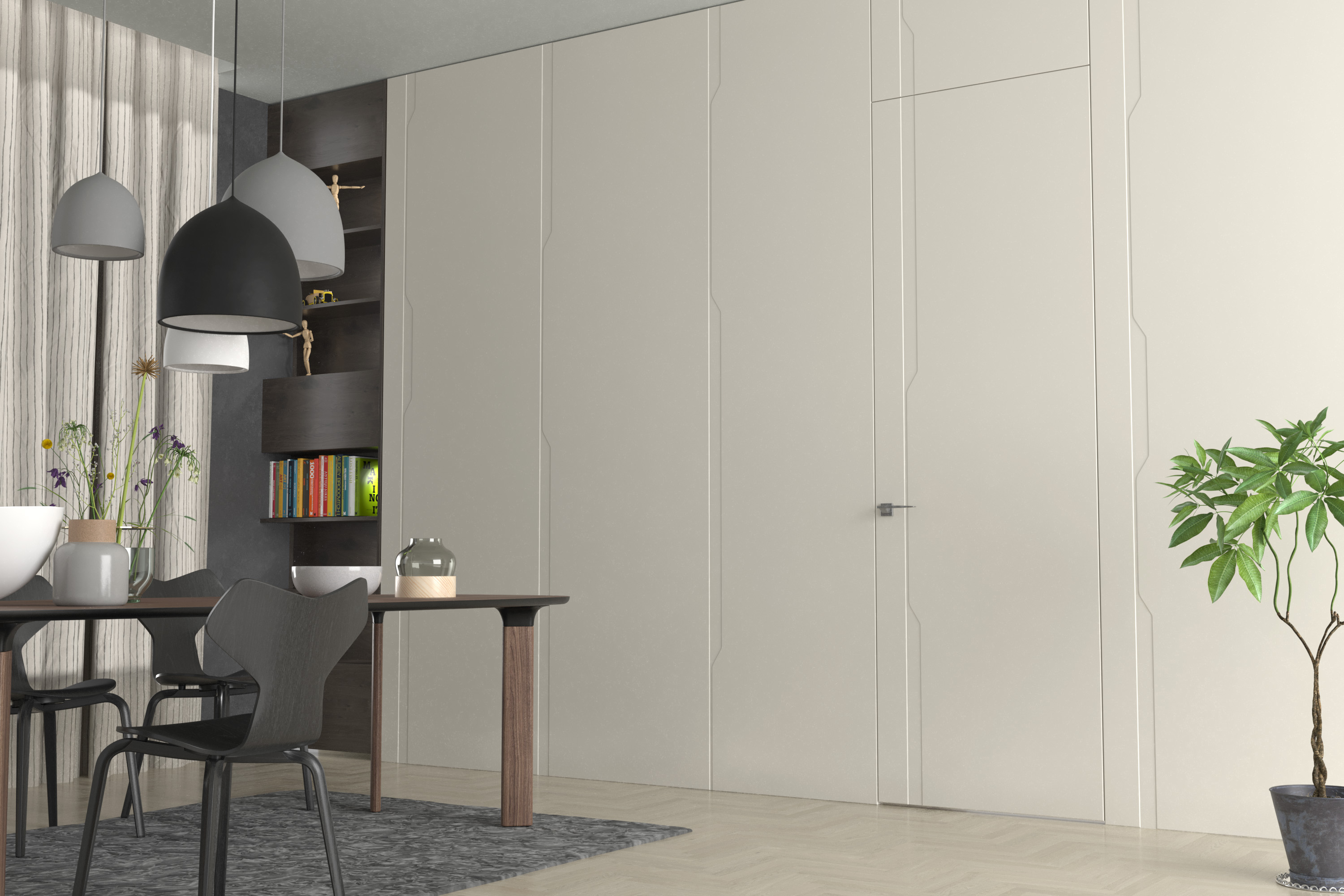 Дверной блок LA2 04 в комплесе с панелями. Фото в интерьере.