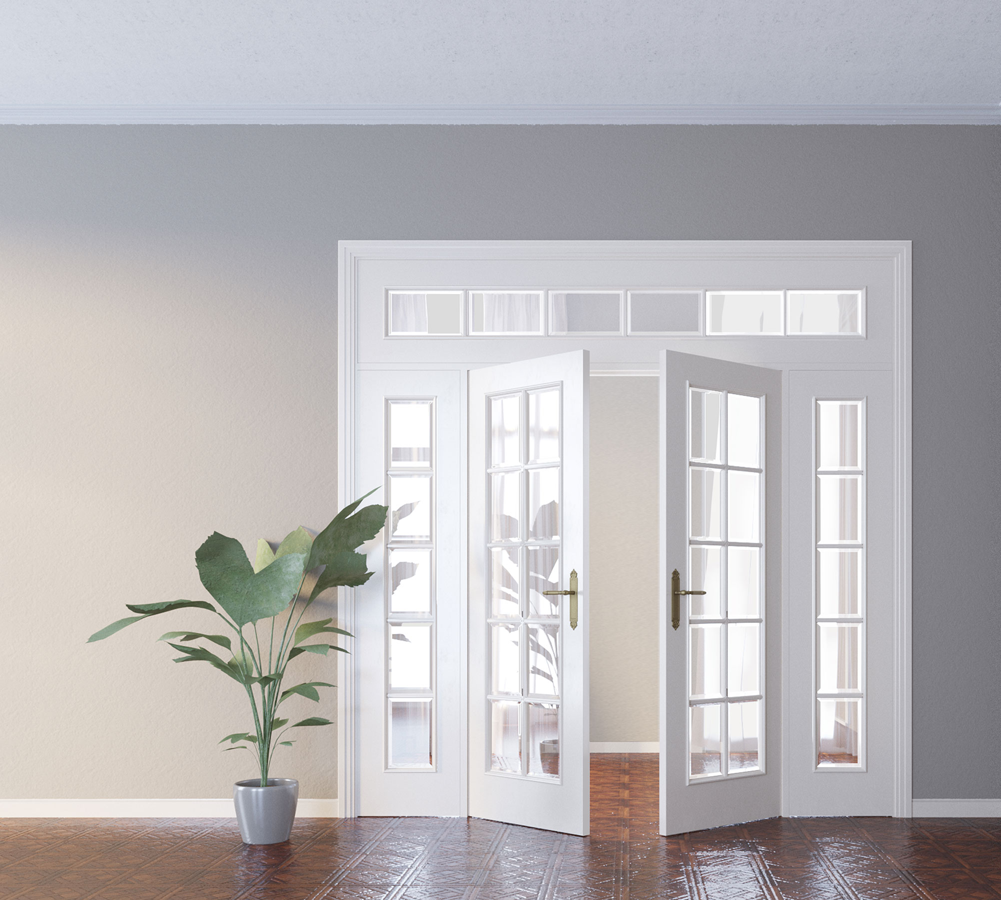 серия арбат модель Лф20 распашная двер с фрамугой фото в интерьере